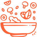 Bol avec ingrédients flottants